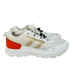 Le Tigre Women's Bowery Sneakers Size 7.5 Medium Retro 1977 White Cream Orange